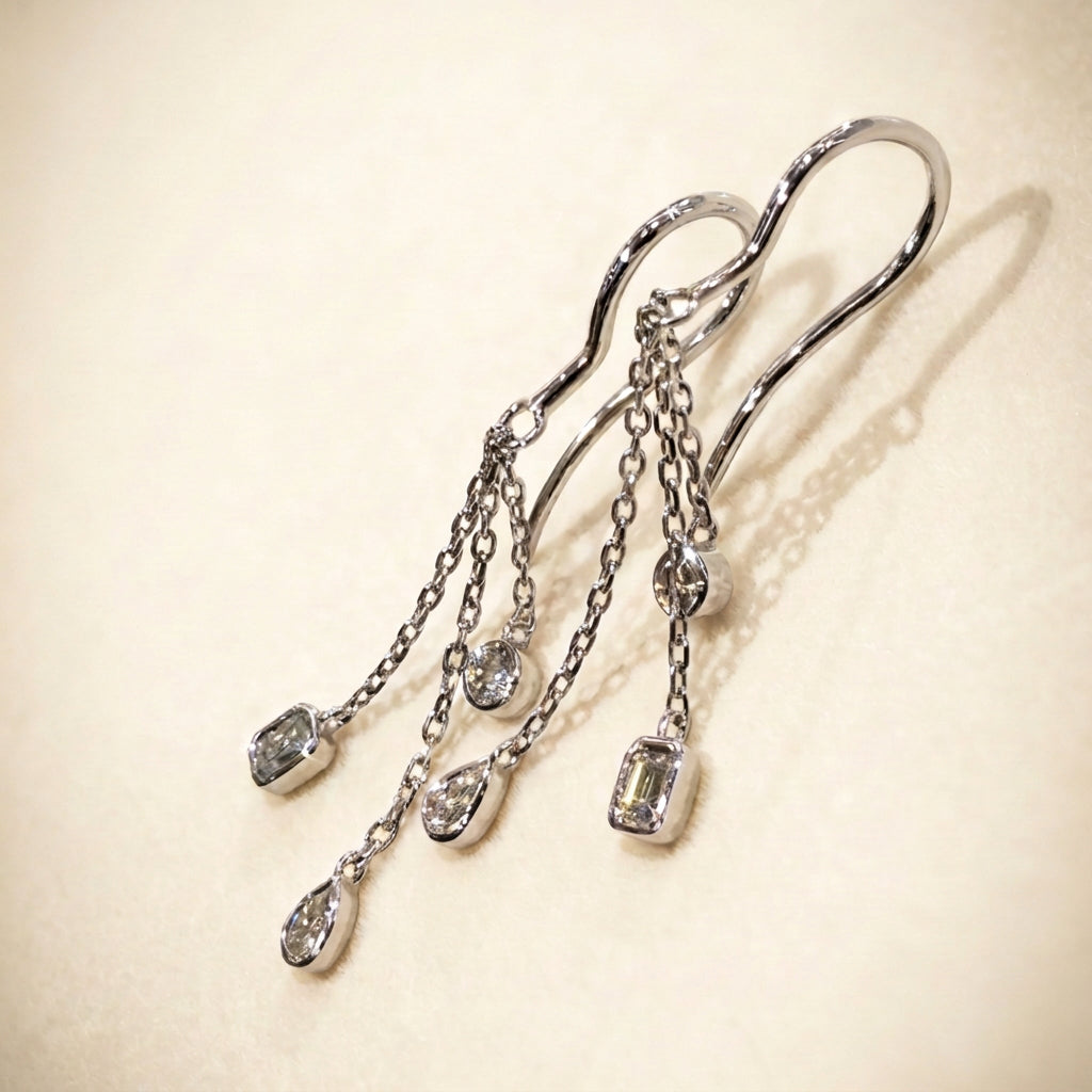 培育鑽石電鍍白金耳環 0.48ct/pair Lab grown diamond earrings