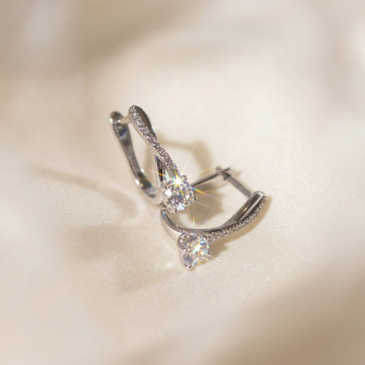 培育鑽石電鍍白耳環 0.271ct Lab grown diamond earrings