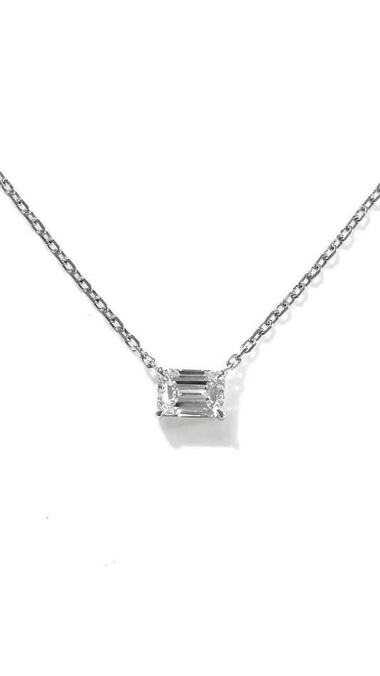 培育鑽石祖母綠型1ct 鉑金PT950項鏈 Lab grown diamond Pendant