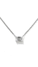 將圖片載入圖庫檢視器 培育鑽石祖母綠型1ct 鉑金PT950項鏈 Lab grown diamond pendant
