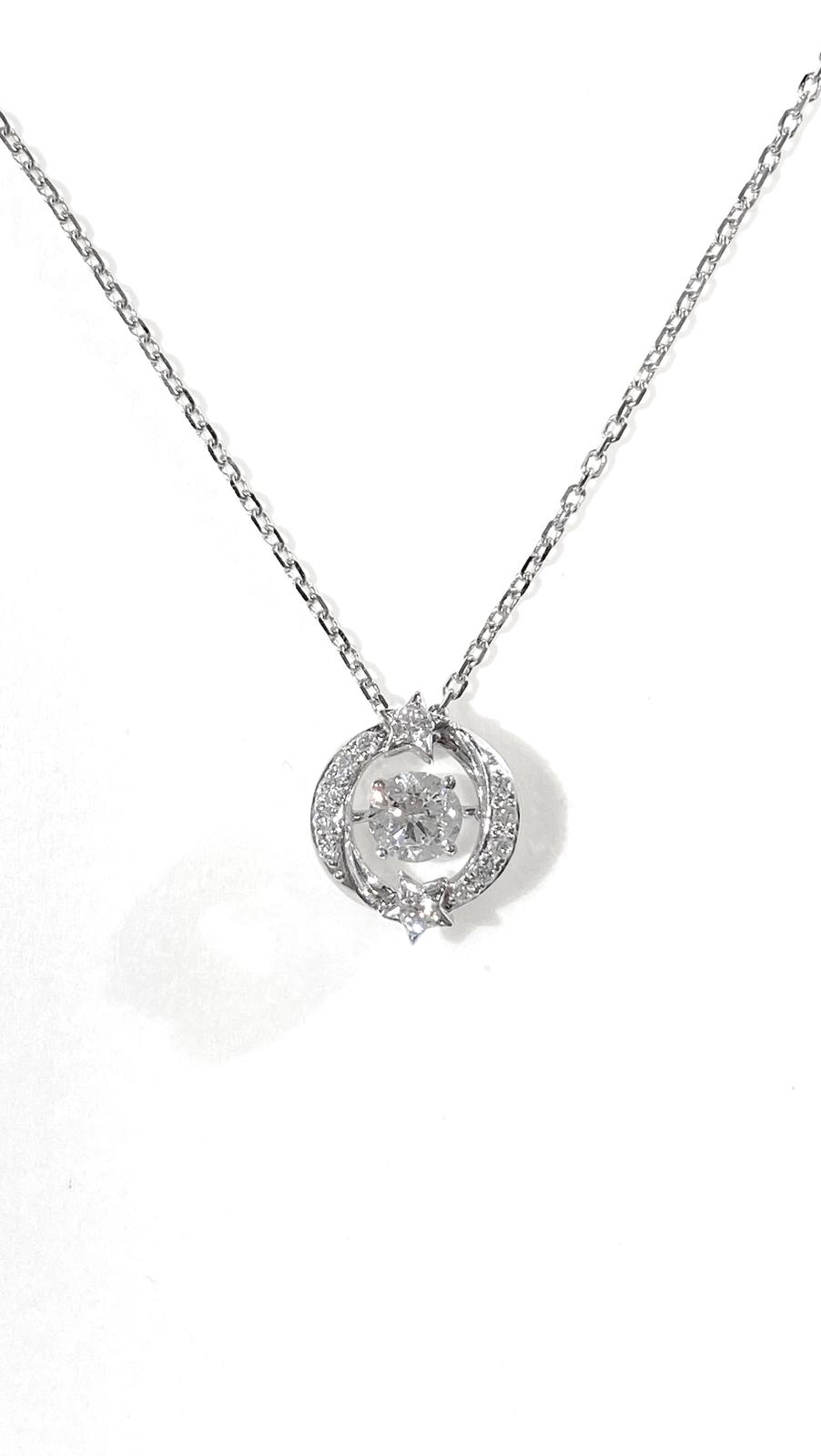 鉑金培育鑽石0.5ct靈動吊墜及項鏈Lab grown diamond platinum necklace