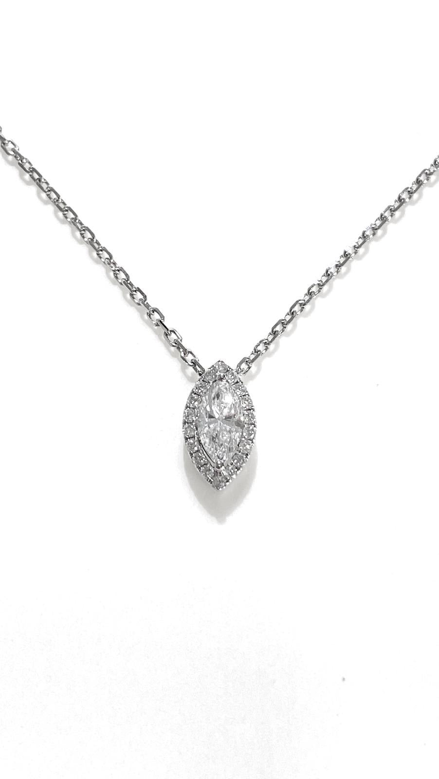 培育鑽馬眼型0.5ct/0.146ct鉑金PT950項鏈 Lab grown diamond Pendant