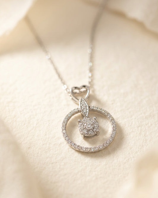 培育鑽石電鍍白金項鏈 0.337ct Lab grown diamond pendant