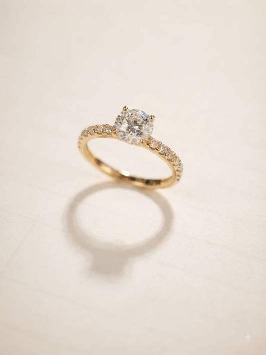 培育鑽石戒指 1.132ct Lab grown diamond 10k yellow gold Ring