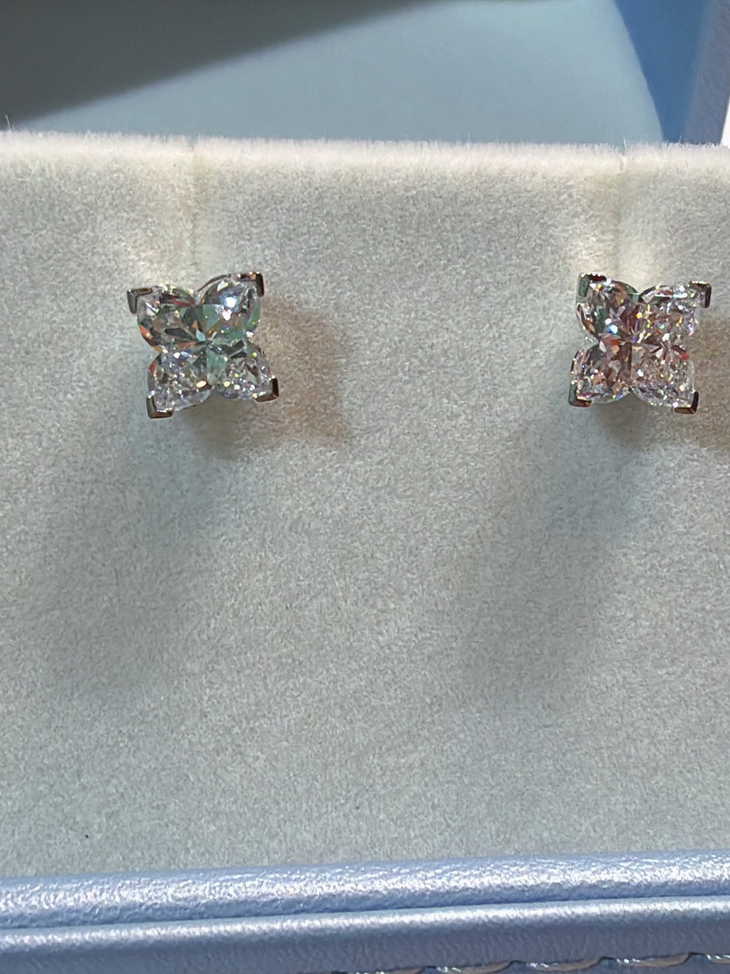 培育鑽石鉑金耳環1ct 一對共2ct 4 pear cut Lab grown diamond earrings