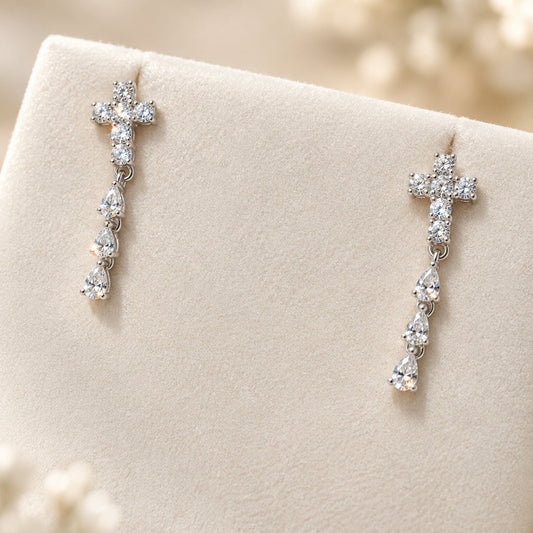 培育鑽石電鍍白金耳環 0.644ct/pair Lab grown diamond earrings