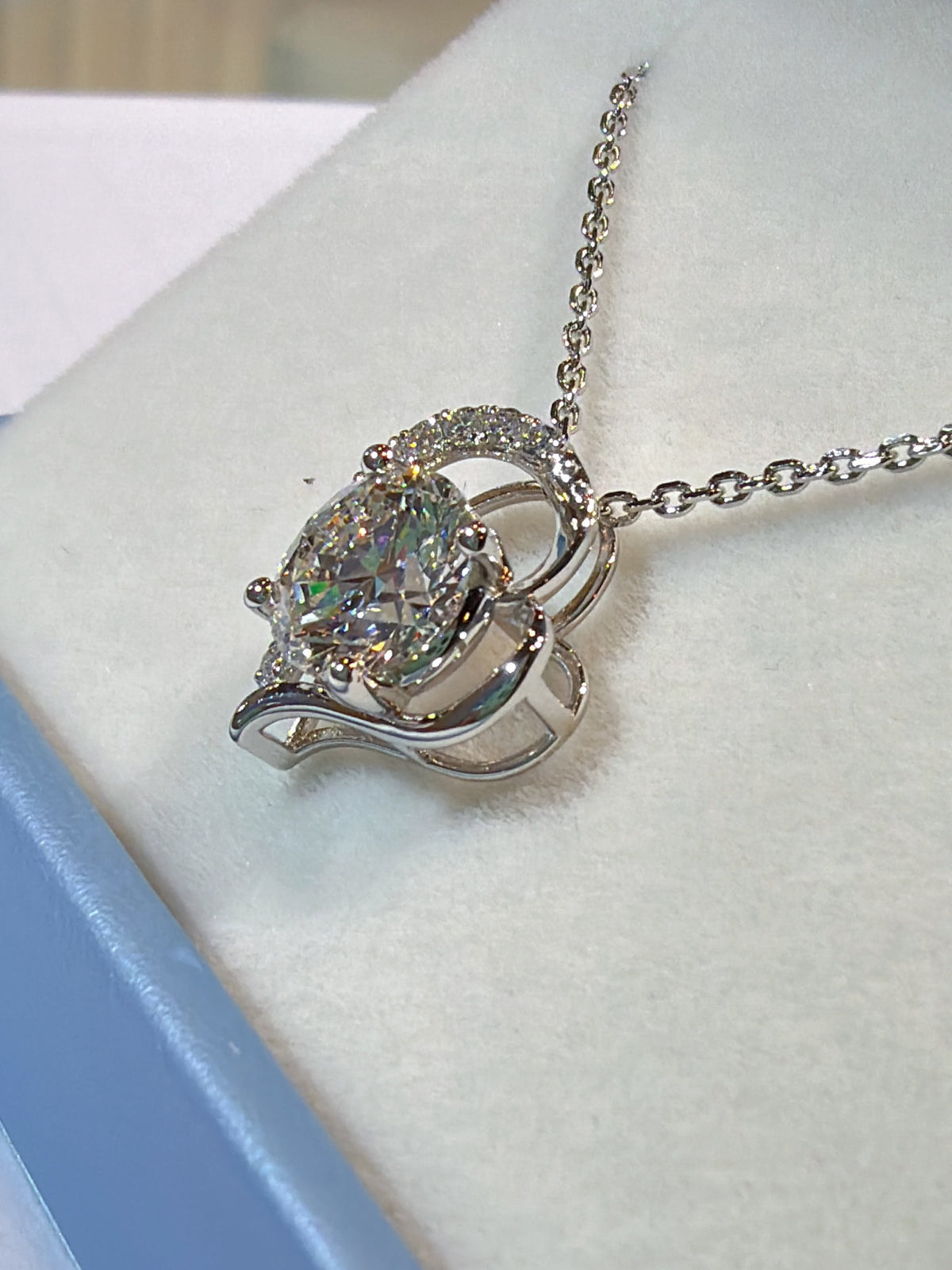培育鑽石2.05ct 電鍍白金項鏈 Lab grown diamond pendant