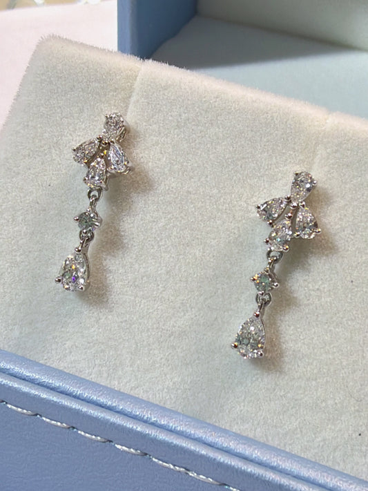 培育鑽石0.798ct /pair 電鍍白金耳環 Lab grown diamond earrings