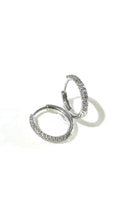 將圖片載入圖庫檢視器 培育鑽石0.252ct電鍍白圈圈耳環 Lab grown diamond earrings
