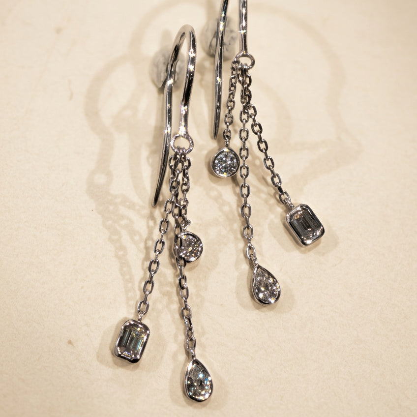 培育鑽石電鍍白金耳環 0.48ct/pair Lab grown diamond earrings