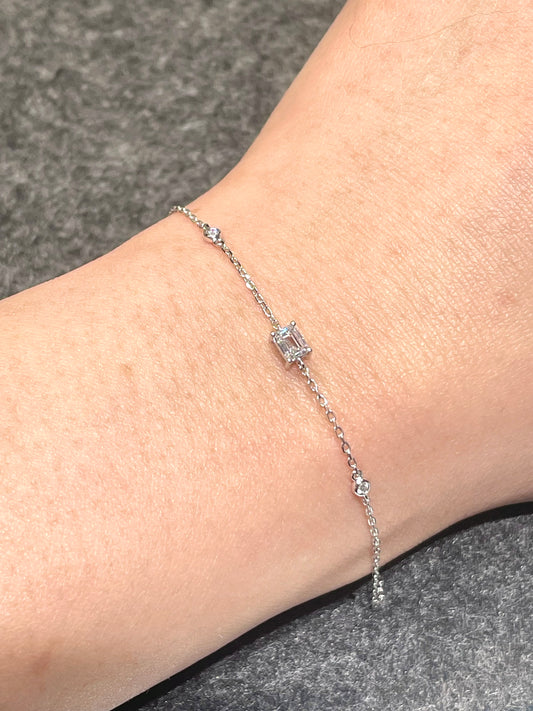 18k 0.25ct Emerald Lab grown diamond bracelet 18k 祖母綠形培育鑽石手鏈