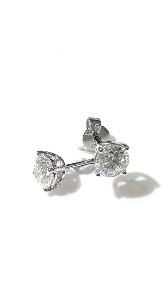 培育鑽石鉑金耳環 1ct  一對共2ct Lab grown diamond earrings