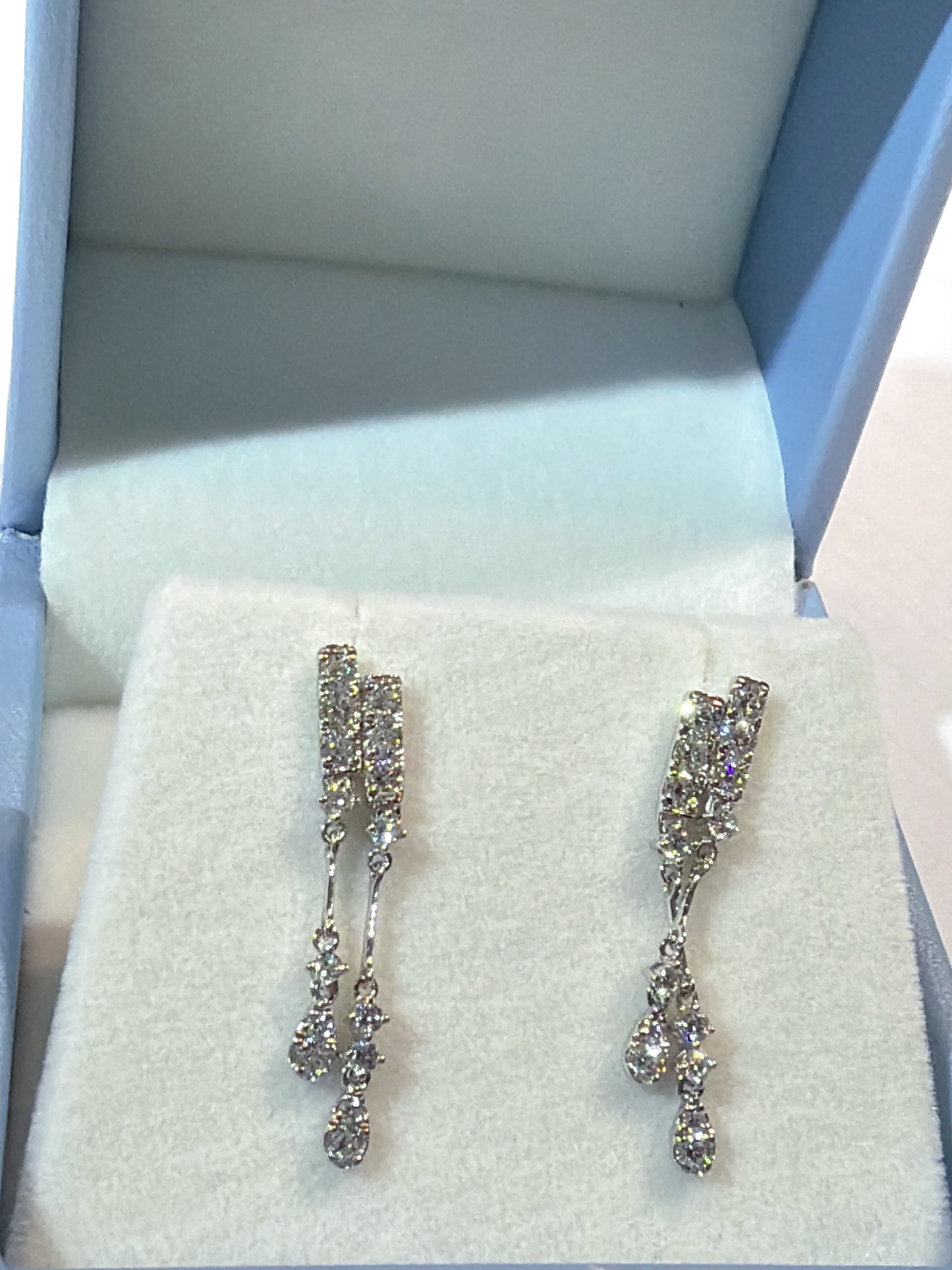 培育鑽石0.84ct /pair 電鍍白金耳環 Lab grown diamond earrings