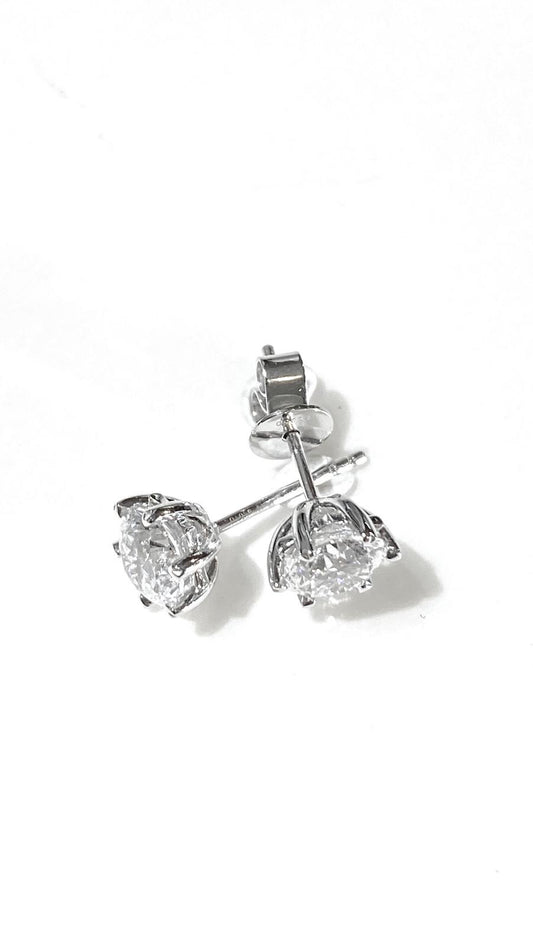 培育鑽石鉑金耳環 75份 一對共1.5卡 Lab grown diamond earrings