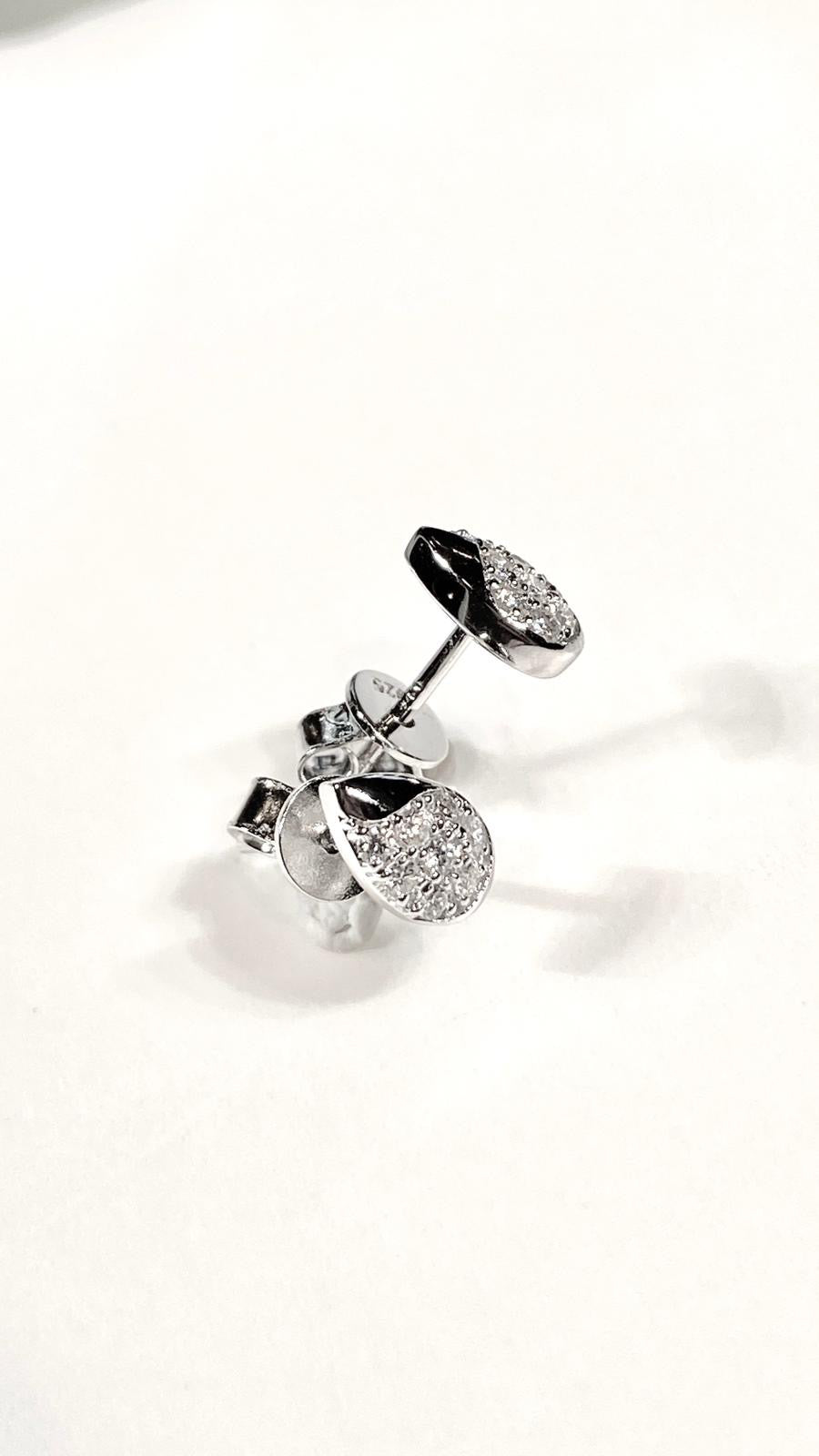 培育鑽石0.122ct電鍍白金耳環 Lab grown diamond earrings