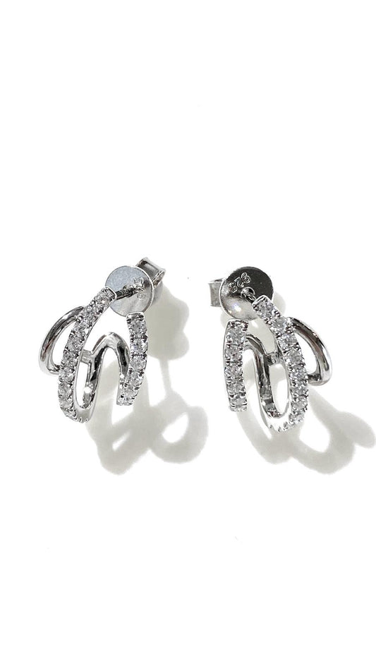 培育鑽石0.22ct電鍍白耳環 Lab grown diamond earrings