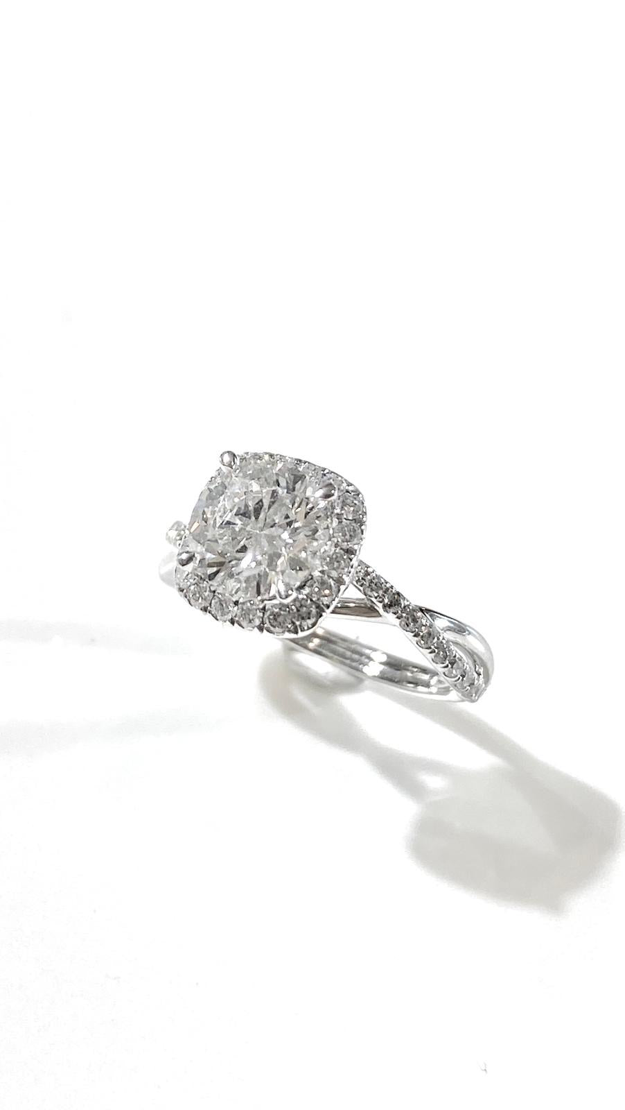 培育鑽石戒指 1.5ct圍鑽鉑金 950 Lab grown diamond Ring