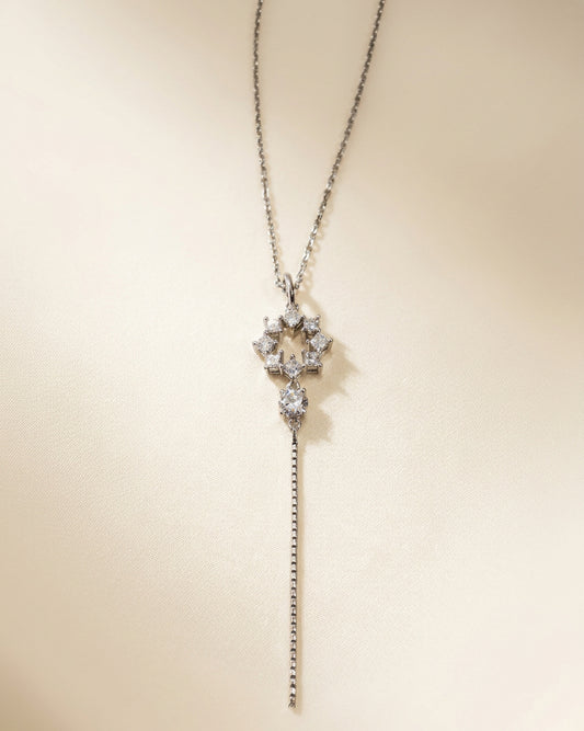 培育鑽石電鍍白金項鏈 0.169ct+0.301ct Lab grown diamond pendant