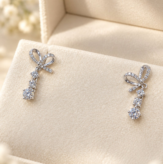 培育鑽石電鍍白金耳環 0.728ct/pair Lab grown diamond earrings