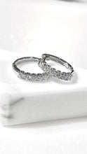 將圖片載入圖庫檢視器 培育鑽石電鍍白0.211ct圈圈耳環 Lab grown diamond earrings
