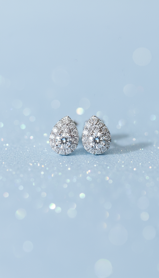 培育鑽石0.377ct電鍍白金耳環 Lab grown diamond earrings