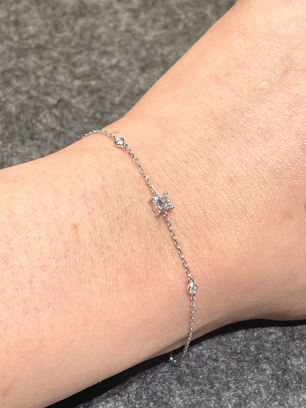 18k 0.25ct Princess lab grown diamond bracelet 18k 公主方培育鑽石手鏈