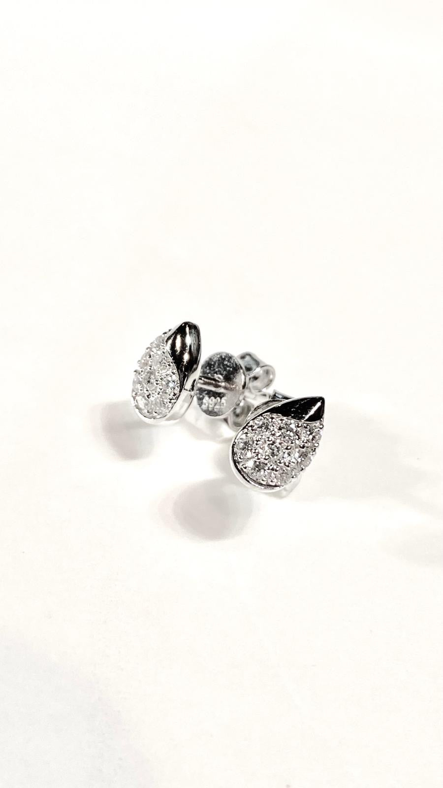 培育鑽石0.122ct電鍍白金耳環 Lab grown diamond earrings