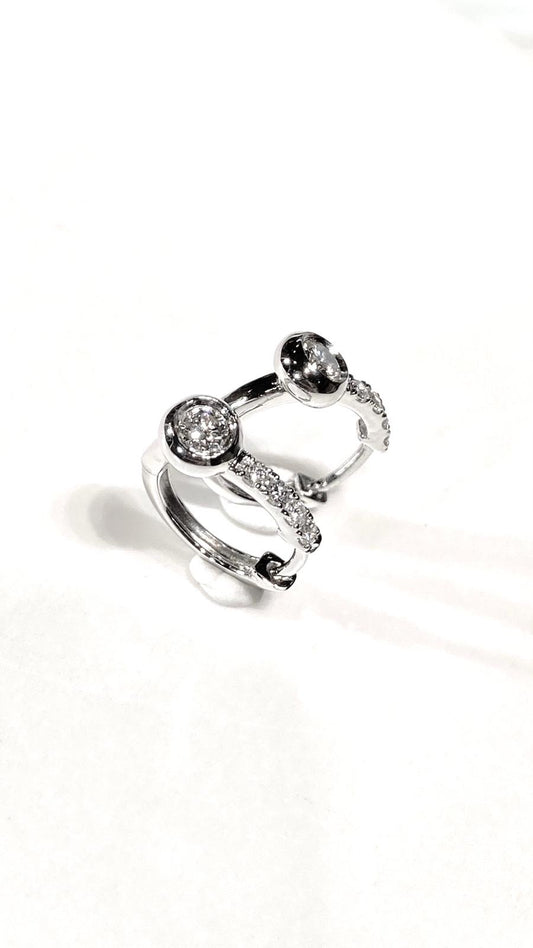 培育鑽石0.35ct /pair 電鍍白金耳環 Lab grown diamond earrings