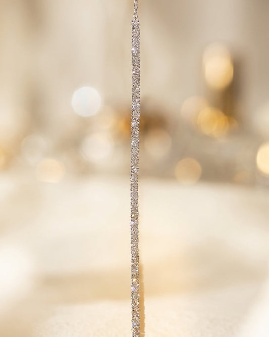 培育鑽石0.05ct 1粒 / 2.4ct (2.42mm)電鍍白手鏈 lab grown diamond Tennis bracelet