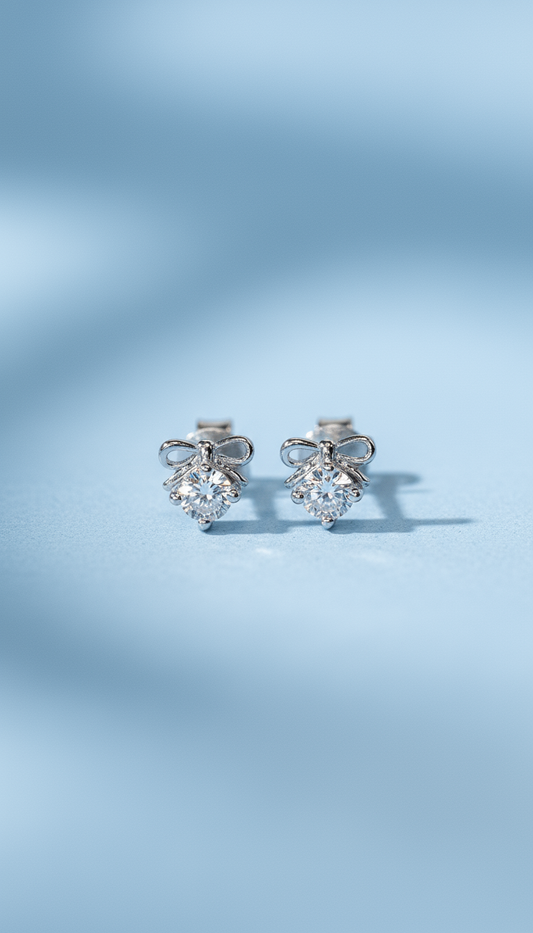 培育鑽石0.131ct電鍍白金耳環 Lab grown diamond earrings
