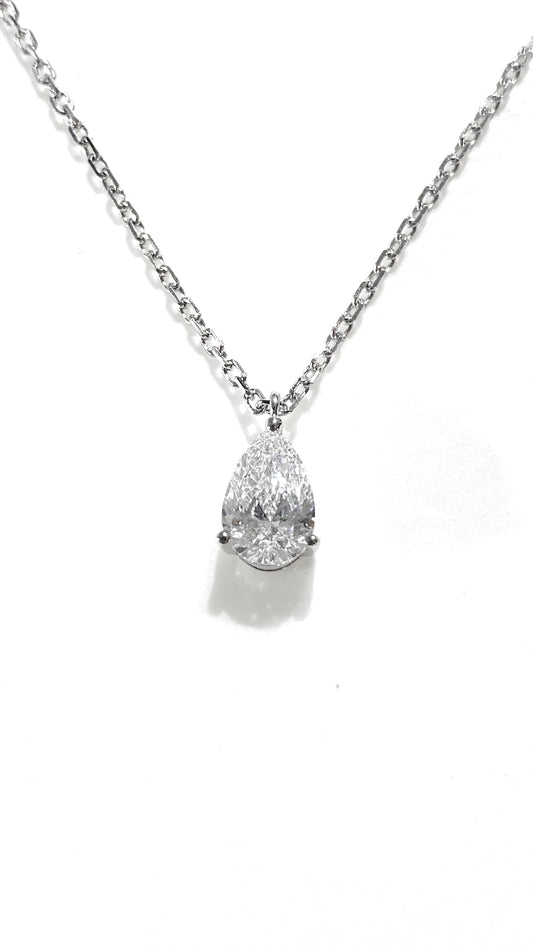 培育鑽石水滴型0.5ct 鉑金PT950項鏈 Lab grown diamond Pear cut Pendant