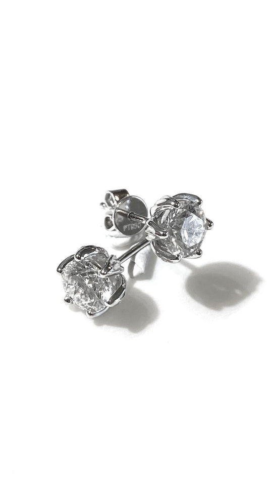培育鑽石鉑金耳環 75份 一對共1.5卡 Lab grown diamond earrings