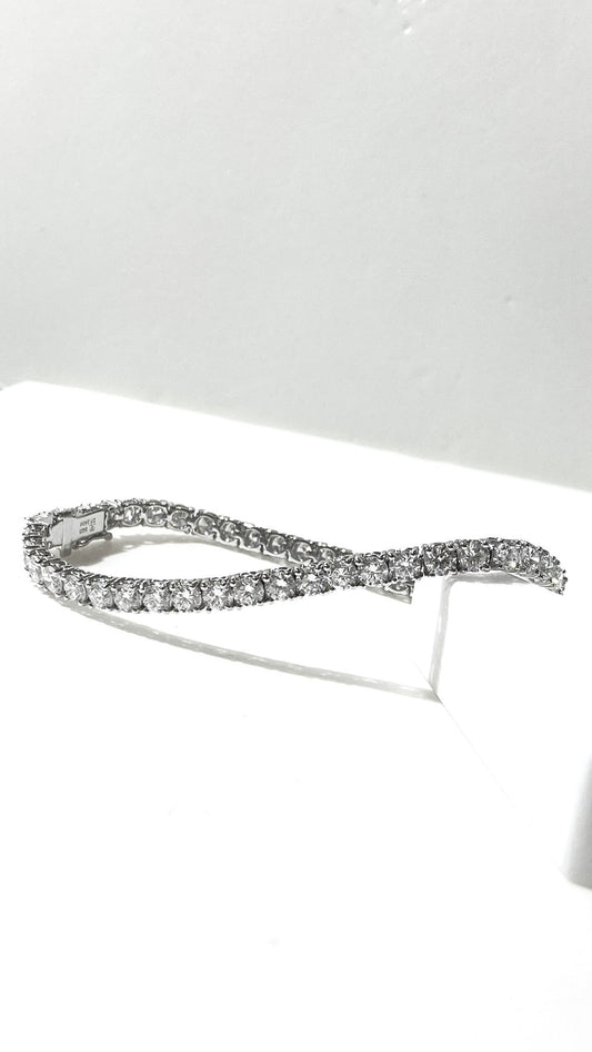 培育鑽石電鍍白網球手鏈 10份 1粒共5.11ct tennis Bracelet