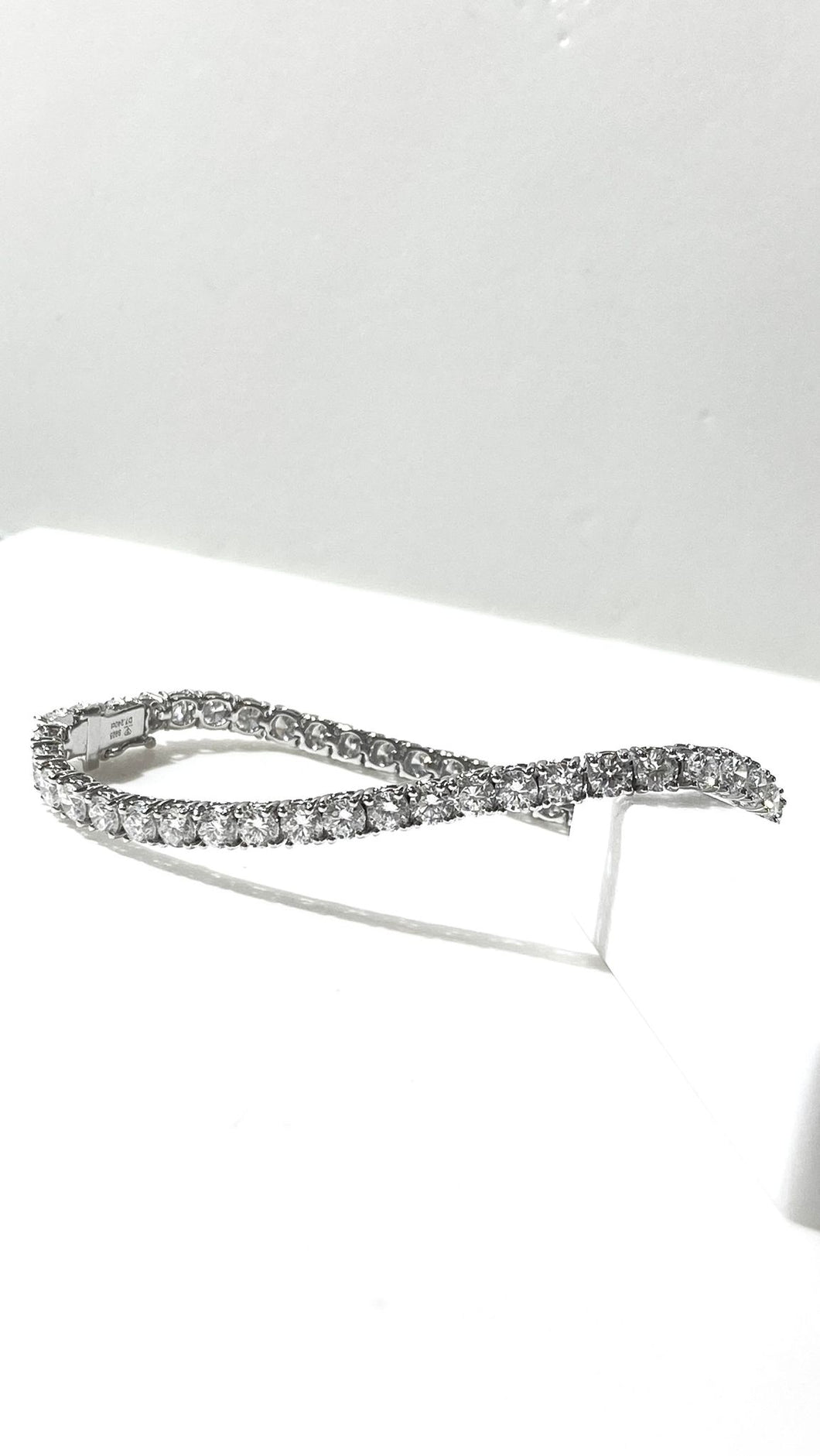 培育鑽石電鍍白網球手鏈 15份 1粒共7.24ct tennis Bracelet