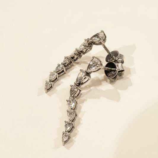 培育鑽石電鍍白金耳環 0.477ct+0.21ct/pair Lab grown diamond earrings