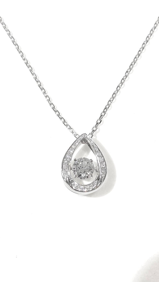 鉑金培育鑽石0.5ct靈動吊墜及項鏈Lab grown diamond platinum pendant