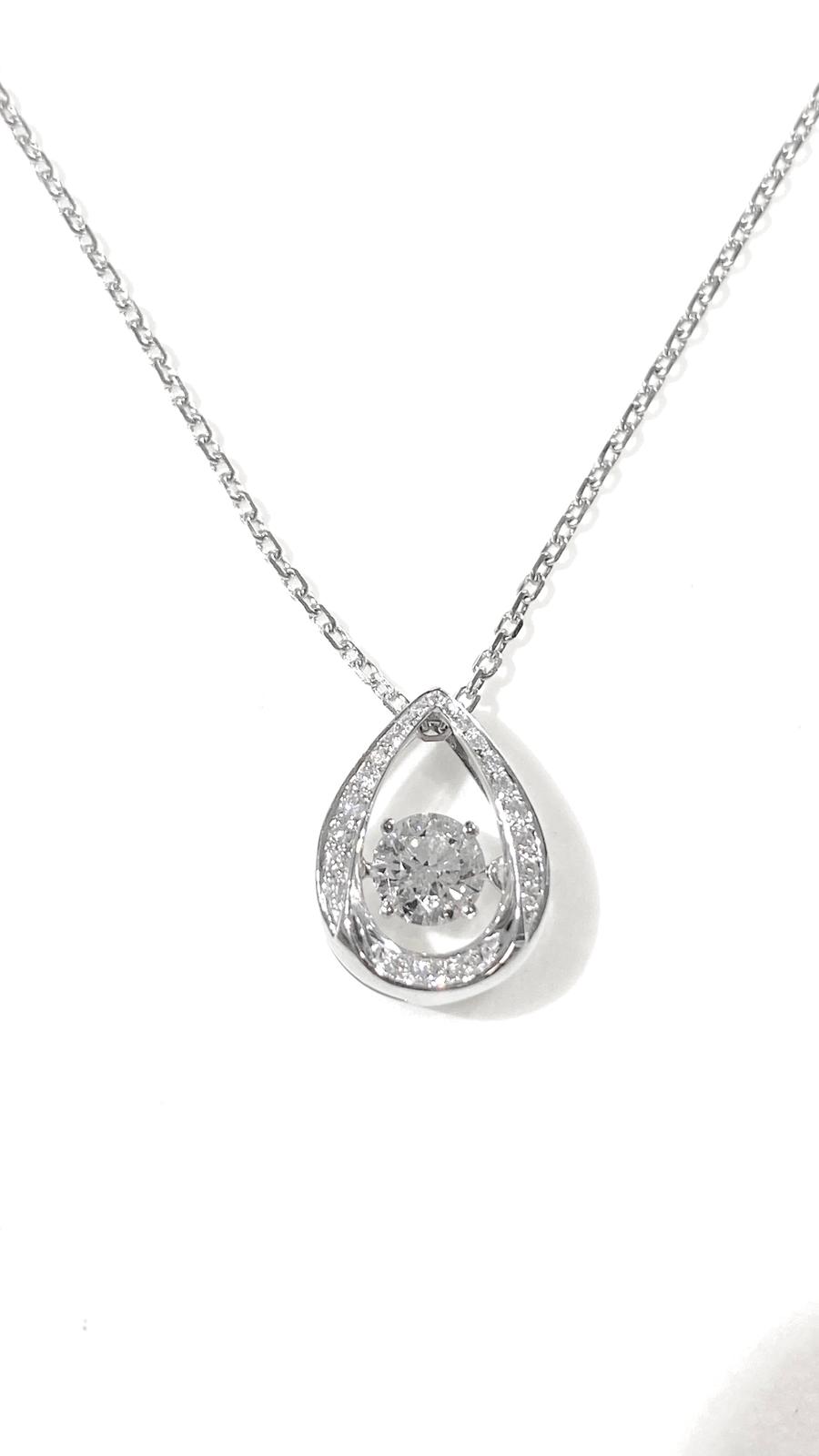 鉑金培育鑽石0.5ct靈動吊墜及項鏈Lab grown diamond platinum necklace