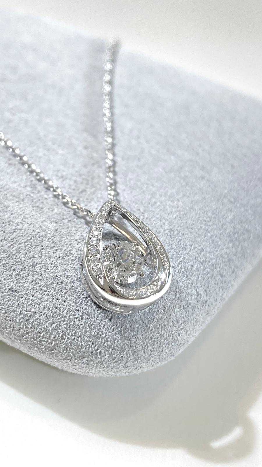 鉑金培育鑽石0.5ct靈動吊墜及項鏈Lab grown diamond platinum pendant