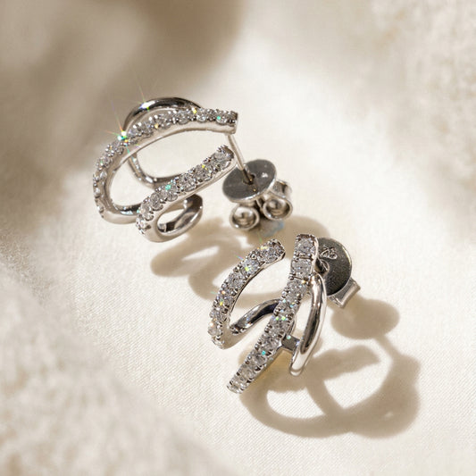培育鑽石0.22ct電鍍白耳環 Lab grown diamond earrings