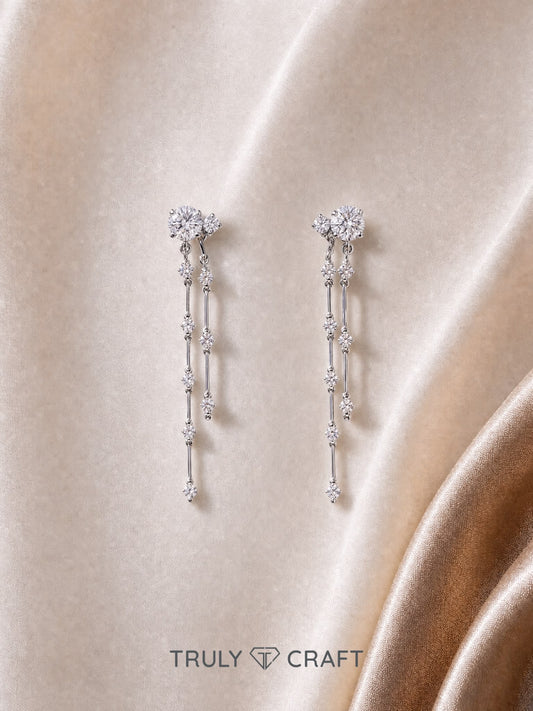 培育鑽石0.928ct pair 電鍍白金耳環Lab grown diamond earrings