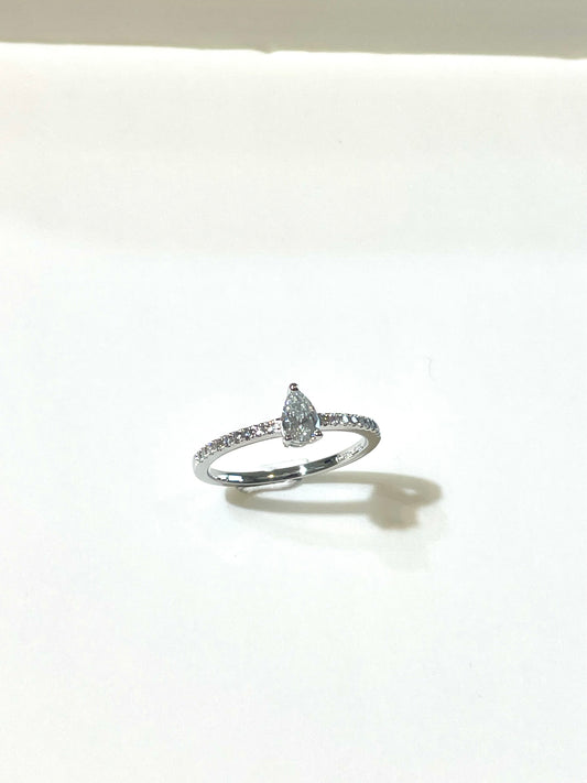 培育鑽石戒指 0.3ct電鍍白金lab grown diamond Ring