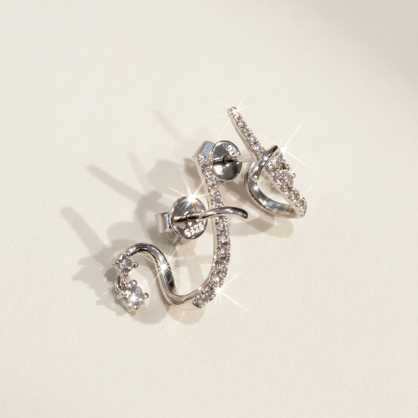 培育鑽石電鍍白金耳環 0.41ct/pair Lab grown diamond earrings