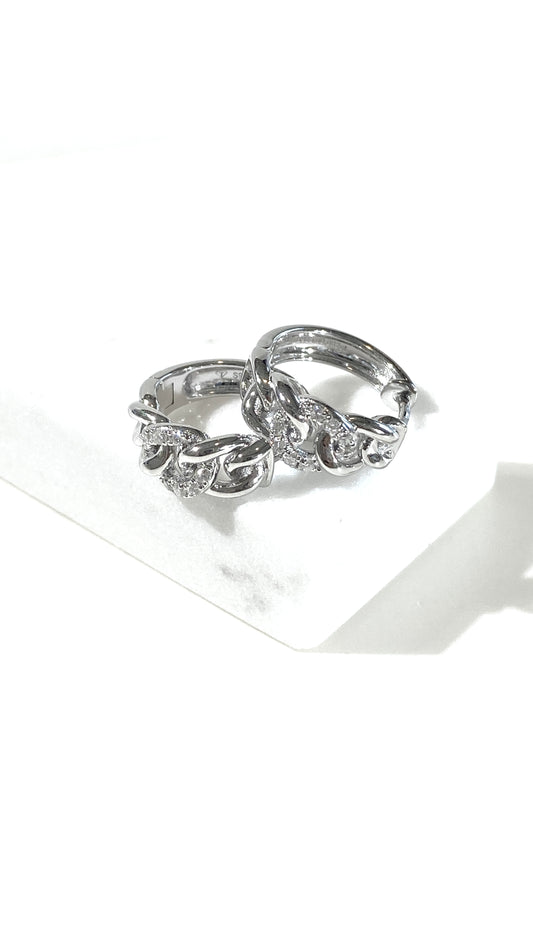 培育鑽石電鍍白耳環 0.082ct Lab grown diamond earrings