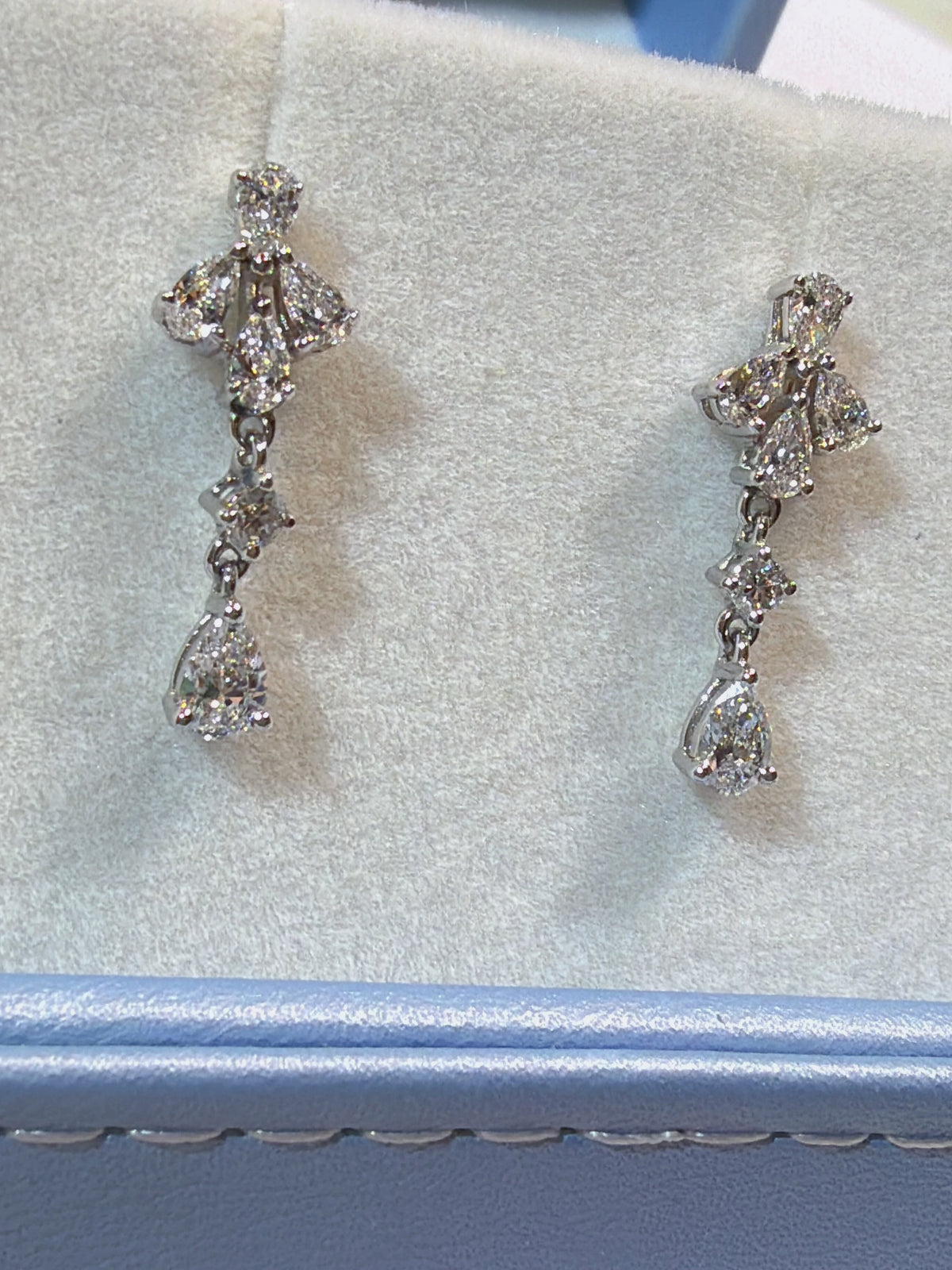培育鑽石0.798ct /pair 電鍍白金耳環 Lab grown diamond earrings