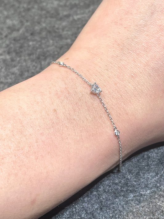 18k 0.25ct Heart lab grown diamond bracelet 18k心形培育鑽石手鏈