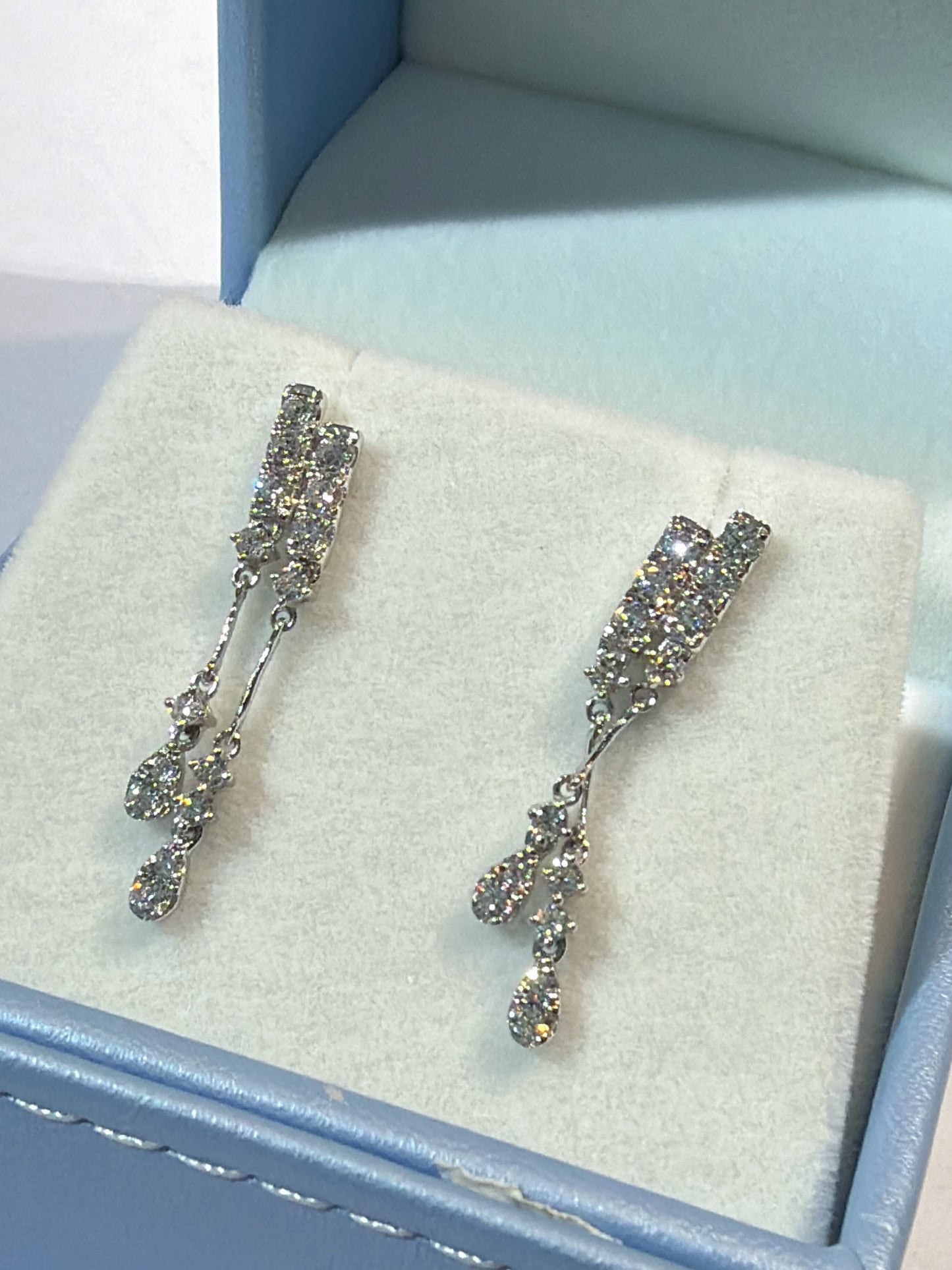 培育鑽石0.84ct /pair 電鍍白金耳環 Lab grown diamond earrings