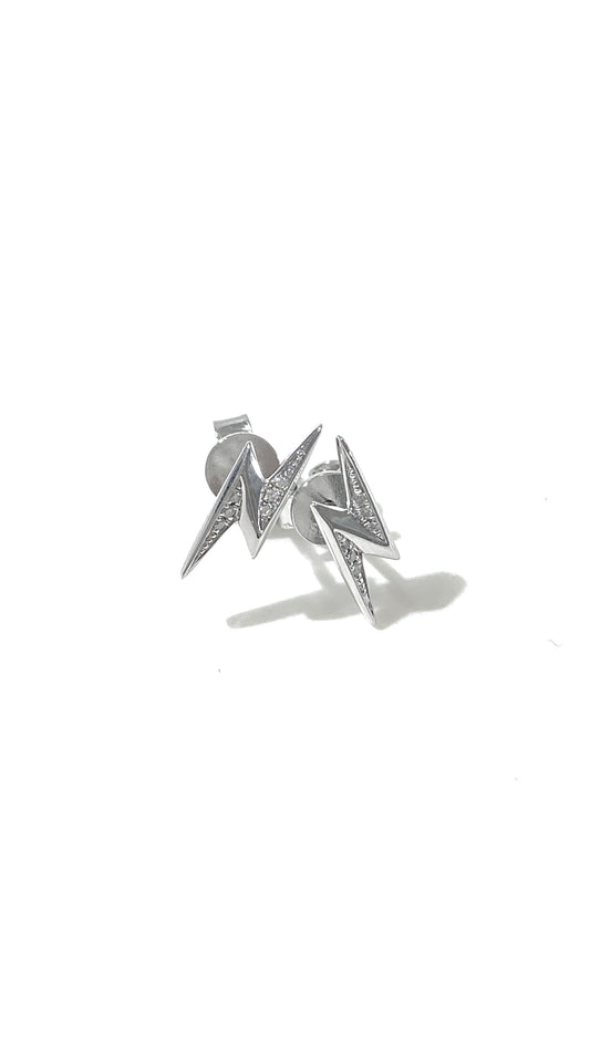 培育鑽石電鍍白耳環 0.015ct Lab grown diamond earrings
