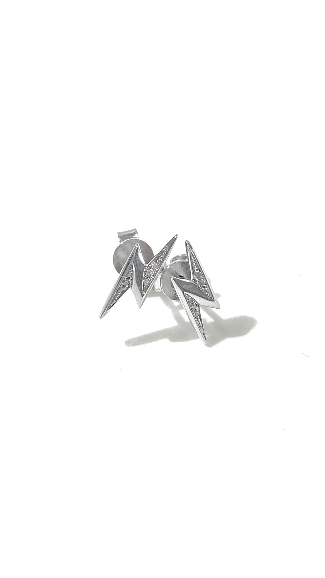 培育鑽石電鍍白耳環 0.015ct Lab grown diamond earrings