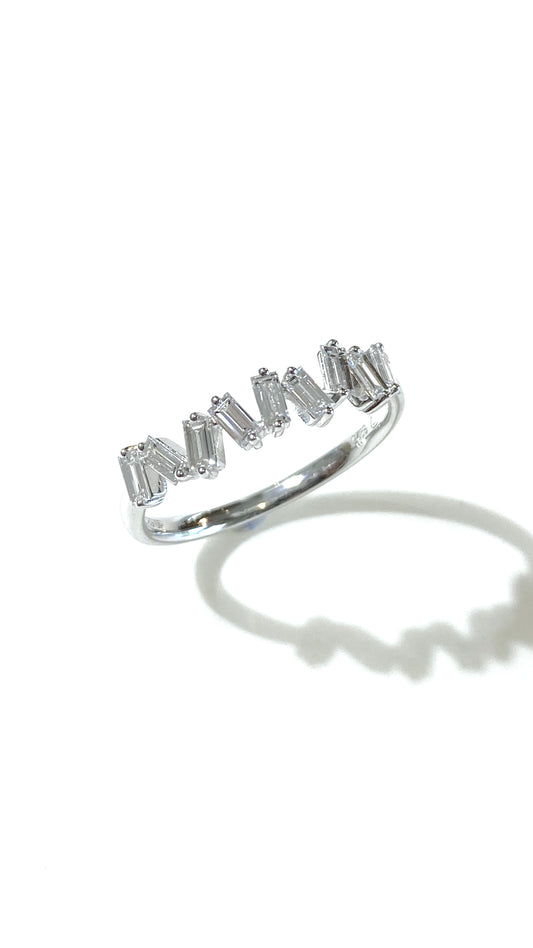 培育鑽石戒指電鍍白祖母綠型0.54ct Lab grown Diamong Ring