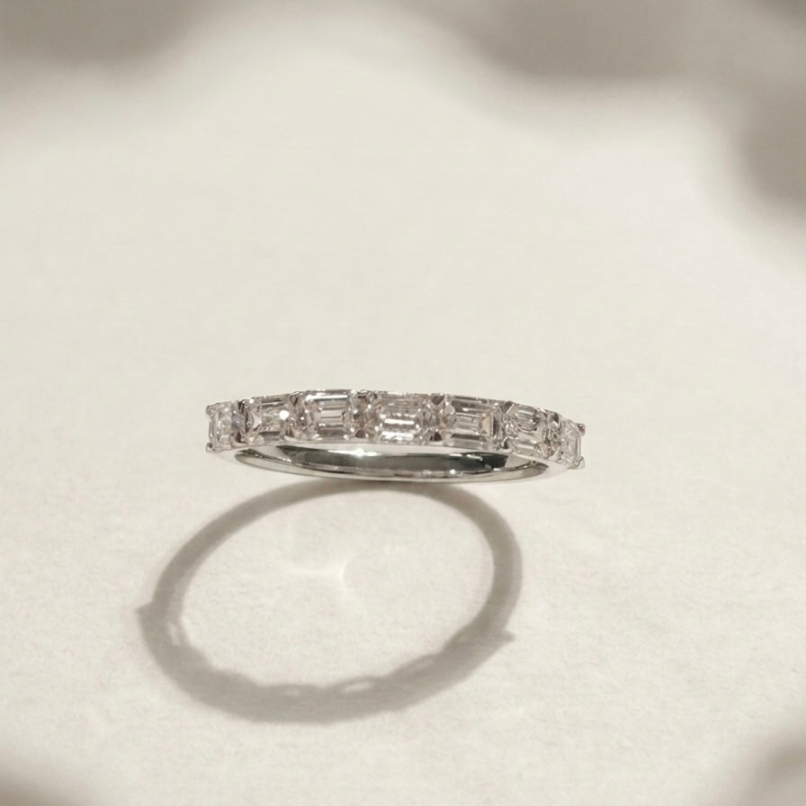 培育鑽石戒指 （祖母綠型共1.073ct)Lab grown diamond 18k plated Ring